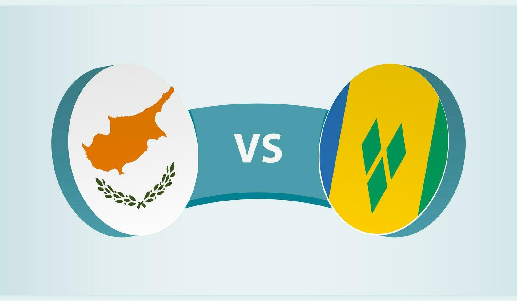 Cyprus versus heilige vincent en de grenadines, team sport- wedstrijd concept. vector