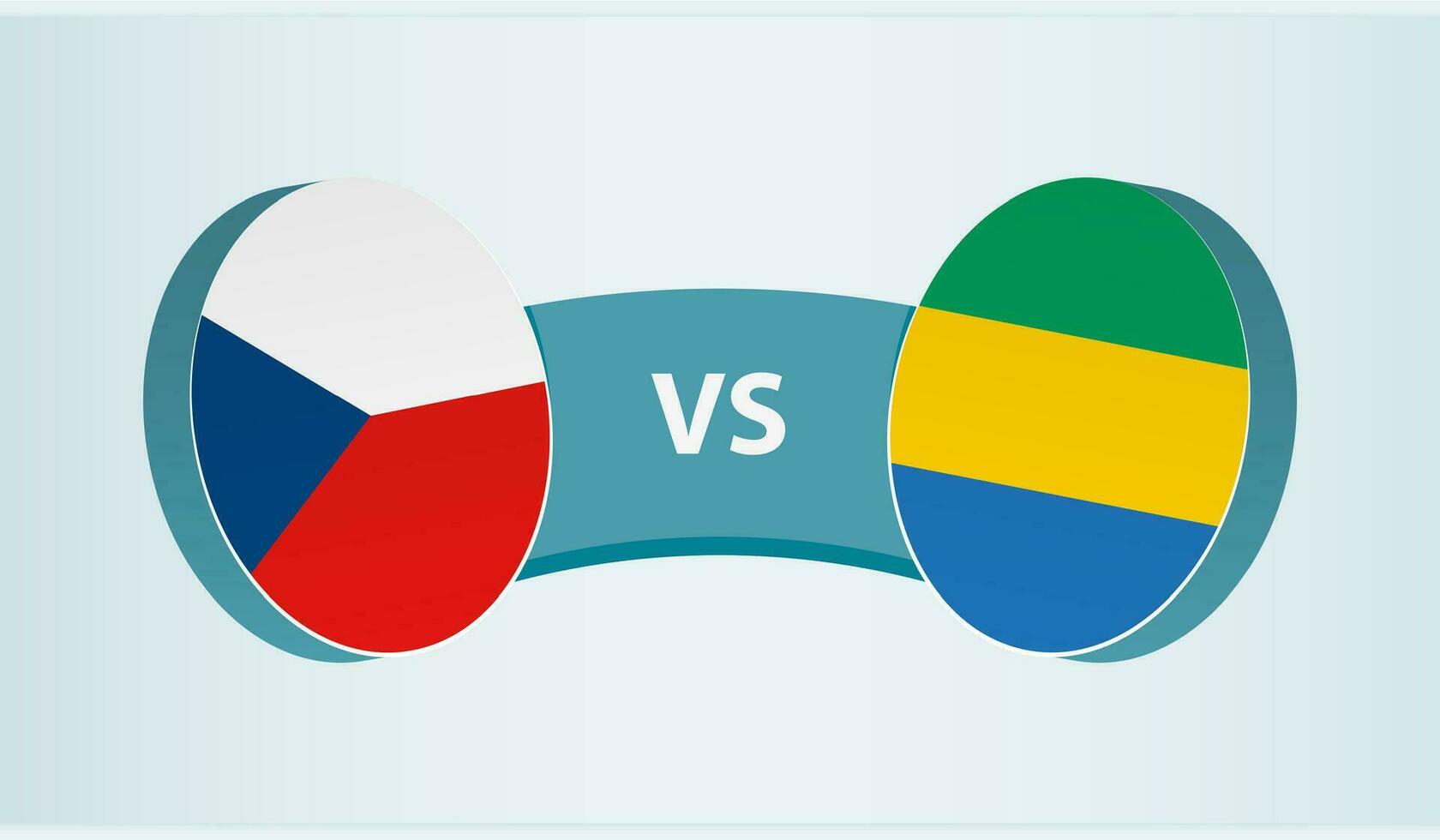 Tsjechisch republiek versus Gabon, team sport- wedstrijd concept. vector