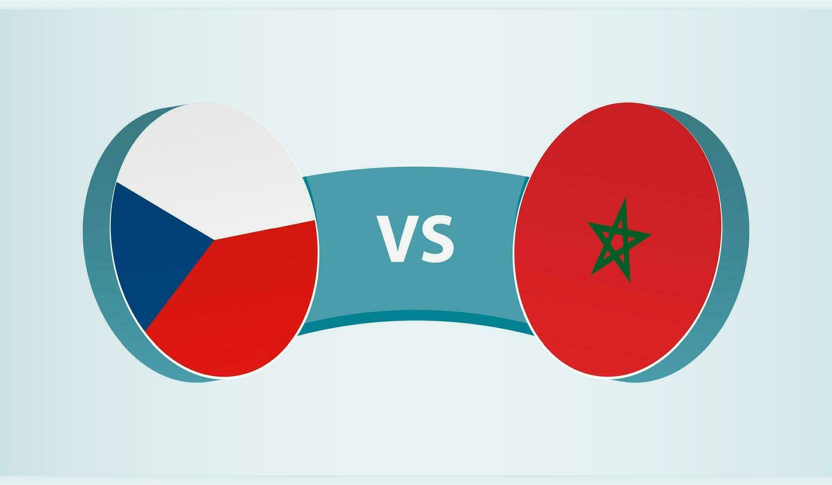 Tsjechisch republiek versus Marokko, team sport- wedstrijd concept. vector