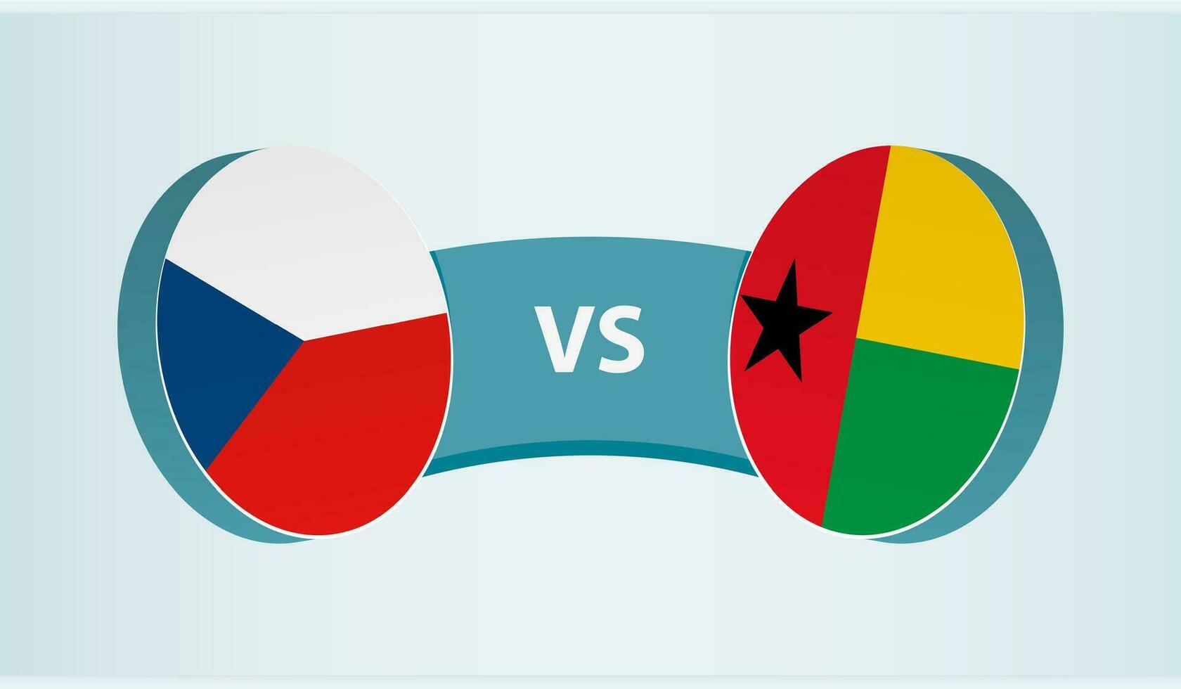 Tsjechisch republiek versus guinea-bissau, team sport- wedstrijd concept. vector