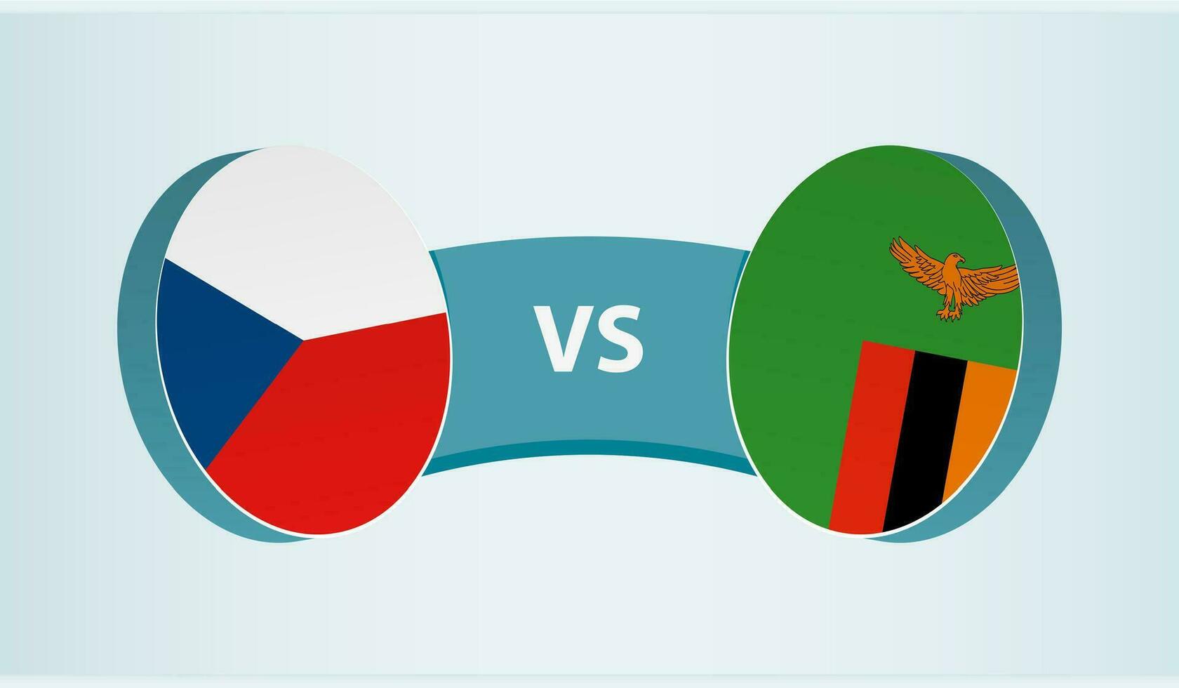 Tsjechisch republiek versus Zambia, team sport- wedstrijd concept. vector