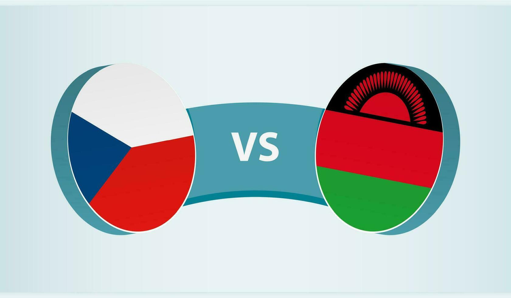 Tsjechisch republiek versus malawi, team sport- wedstrijd concept. vector