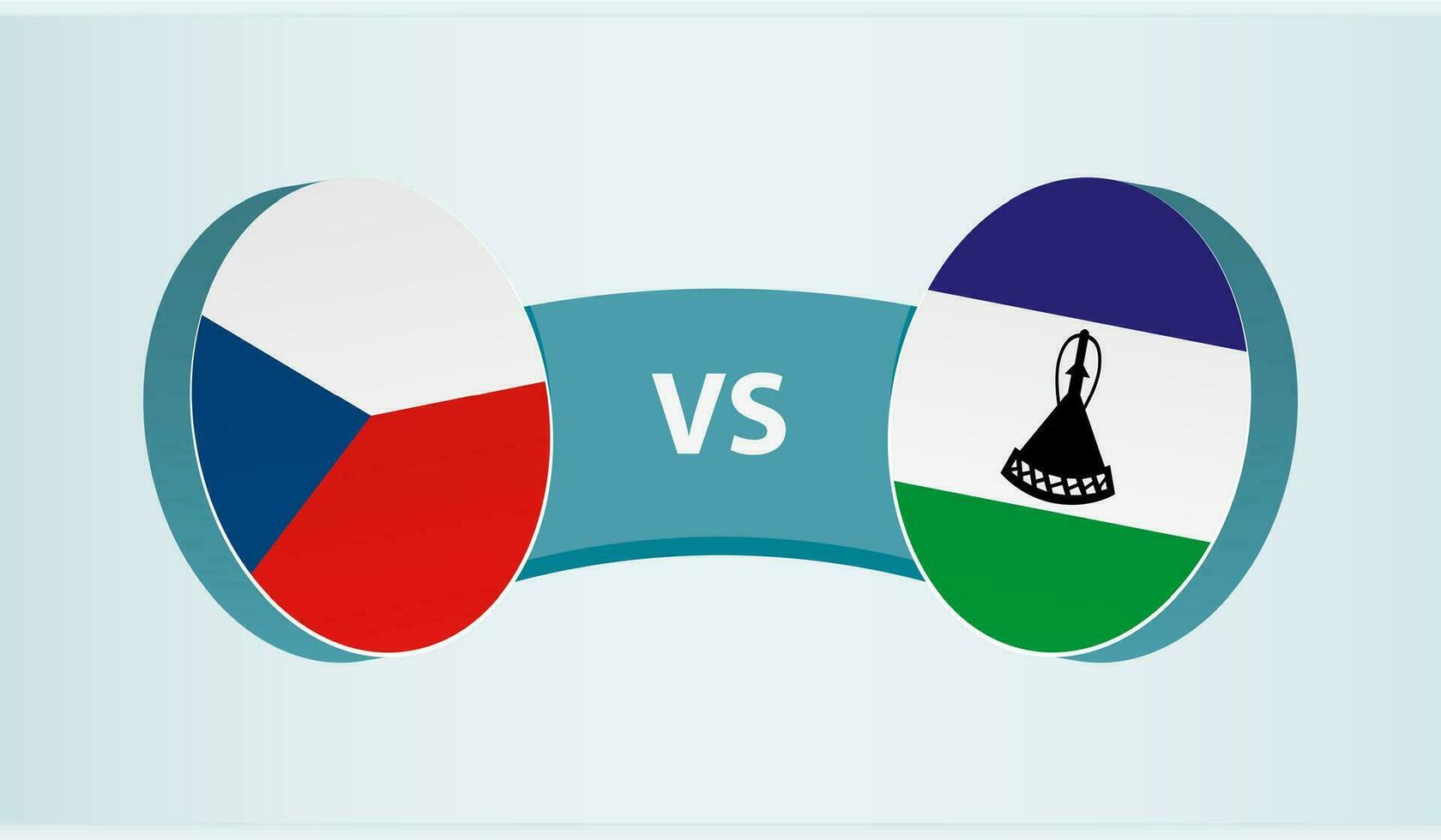 Tsjechisch republiek versus Lesotho, team sport- wedstrijd concept. vector