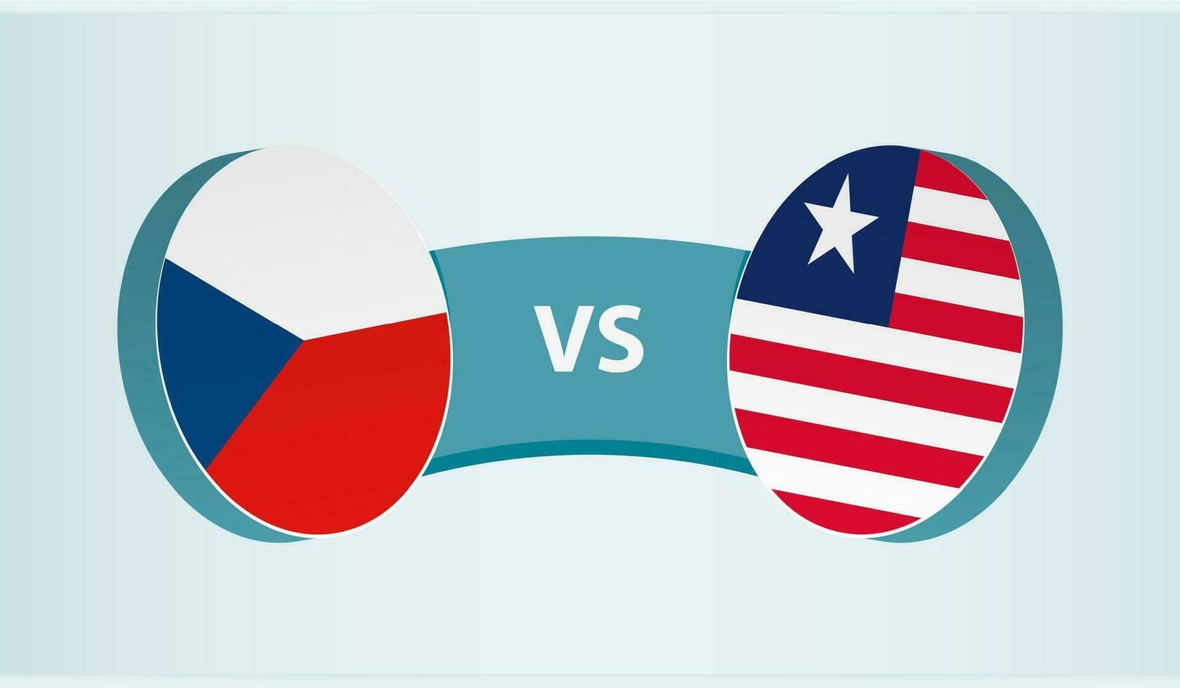 Tsjechisch republiek versus Liberia, team sport- wedstrijd concept. vector