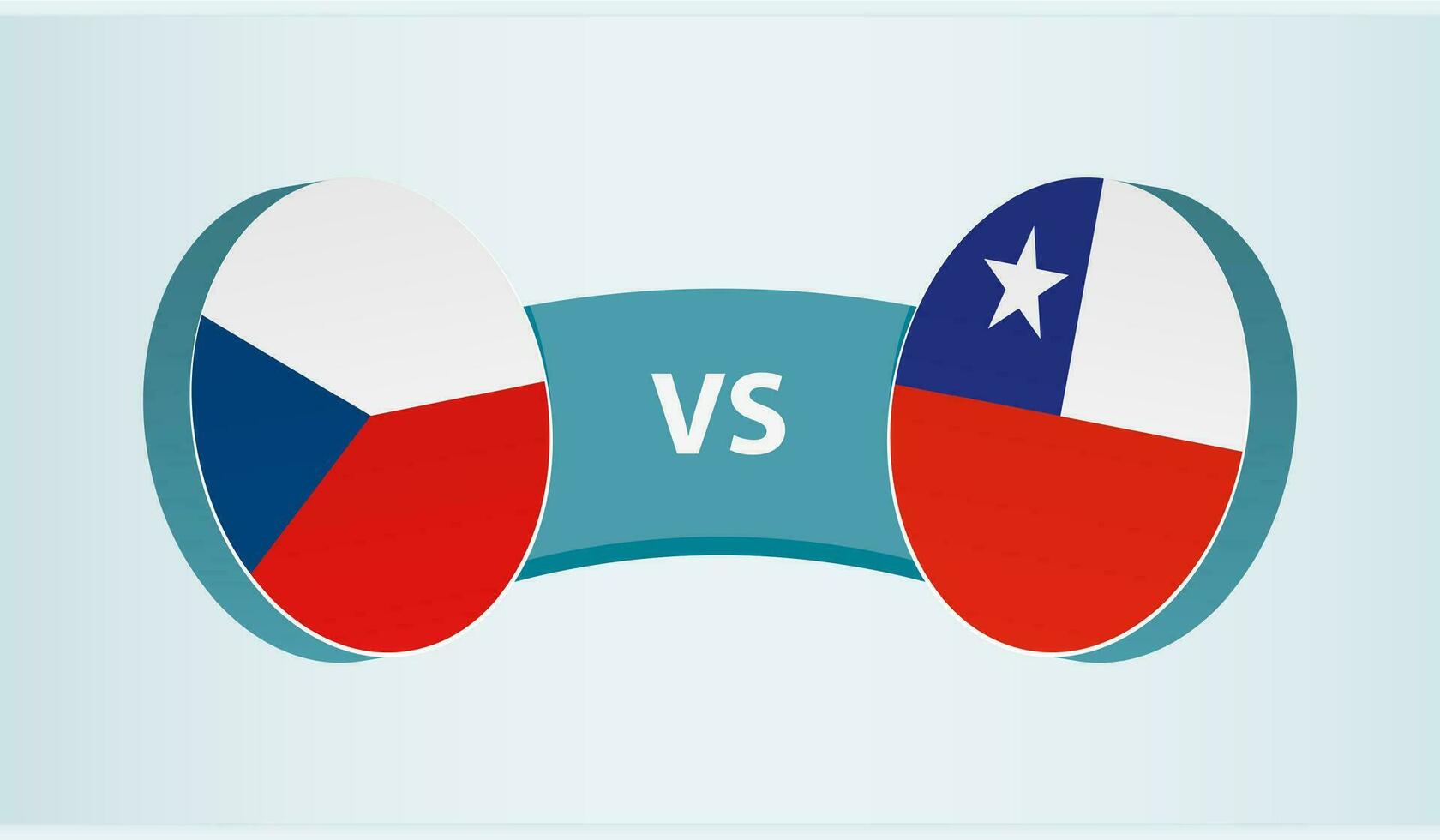 Tsjechisch republiek versus Chili, team sport- wedstrijd concept. vector