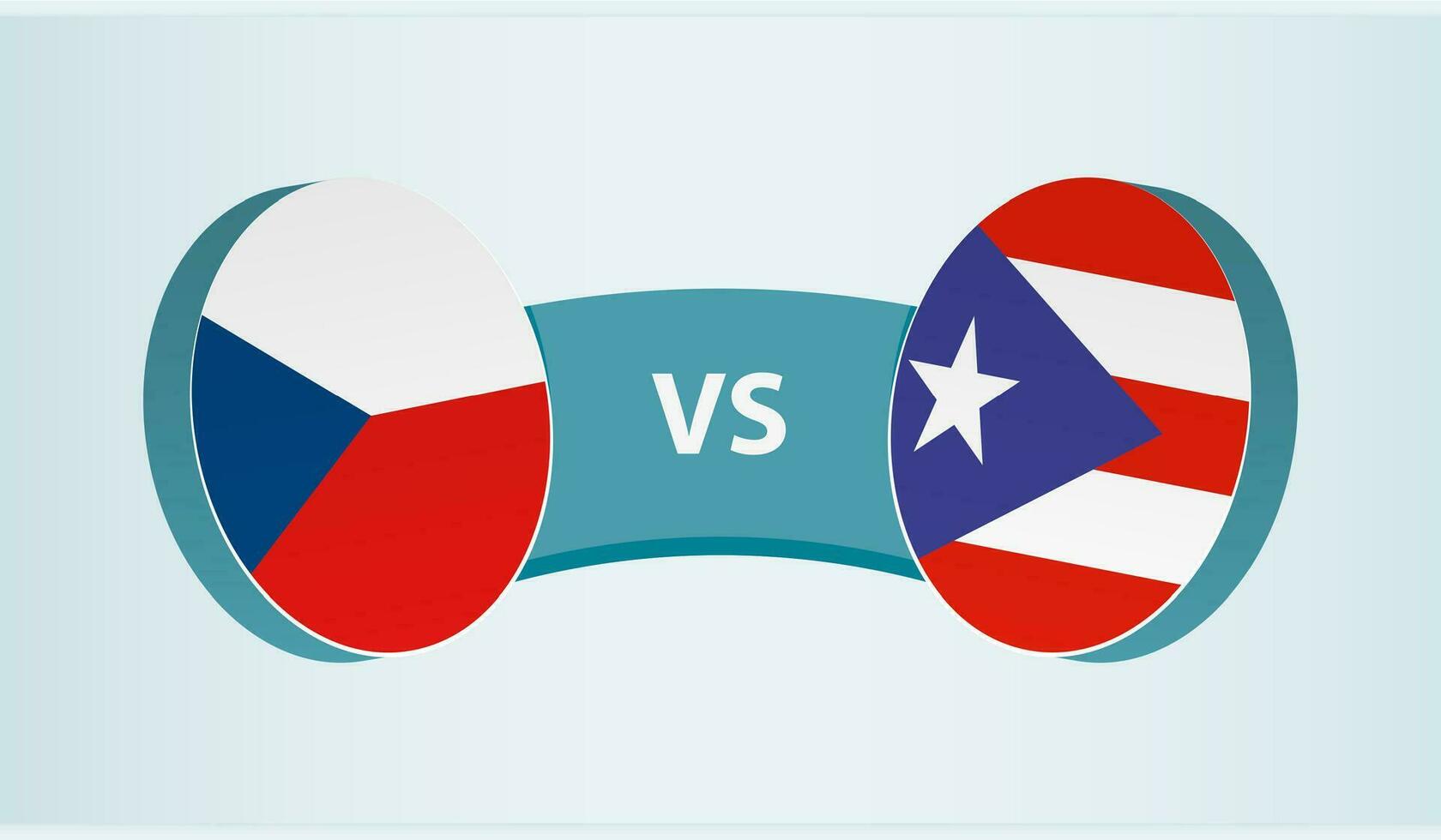 Tsjechisch republiek versus puerto rico, team sport- wedstrijd concept. vector