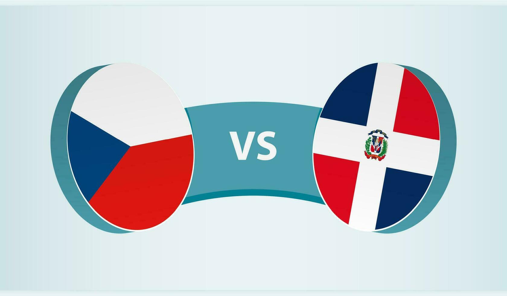 Tsjechisch republiek versus dominicaans republiek, team sport- wedstrijd concept. vector