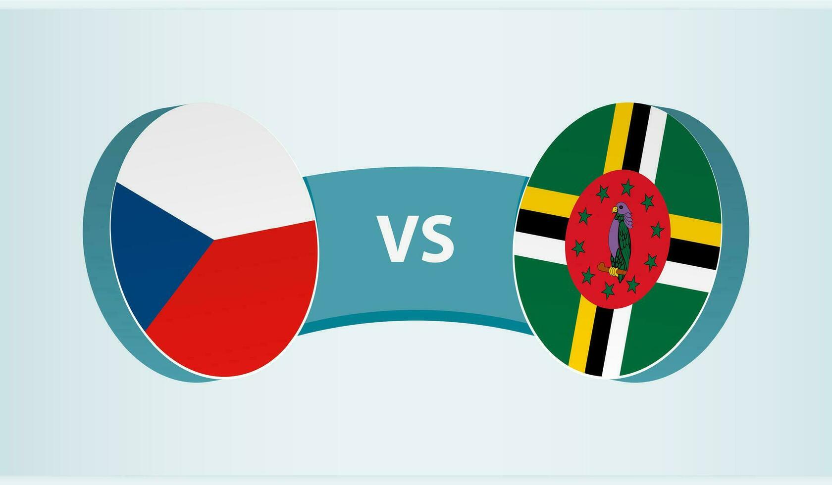 Tsjechisch republiek versus dominica, team sport- wedstrijd concept. vector