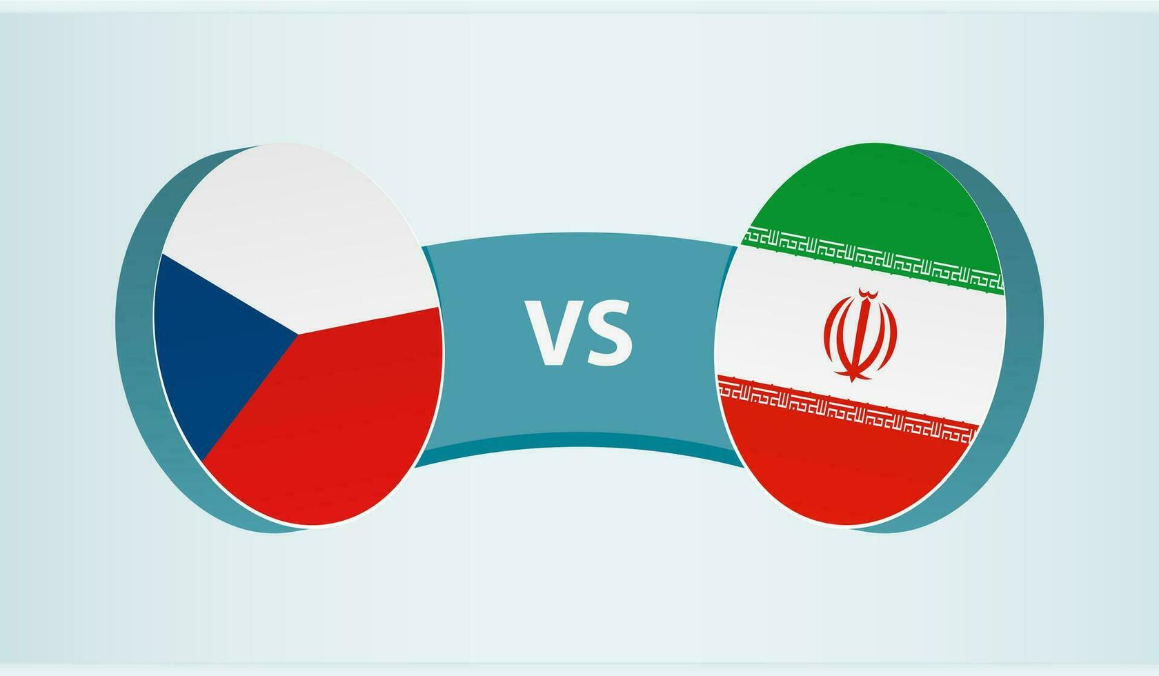 Tsjechisch republiek versus iran, team sport- wedstrijd concept. vector