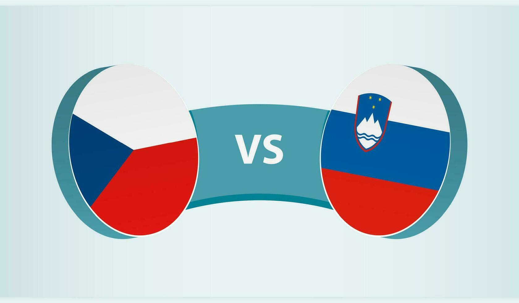 Tsjechisch republiek versus Slovenië, team sport- wedstrijd concept. vector