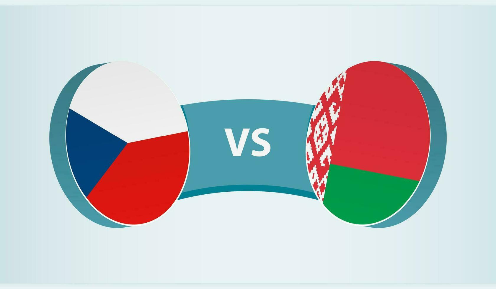 Tsjechisch republiek versus Wit-Rusland, team sport- wedstrijd concept. vector