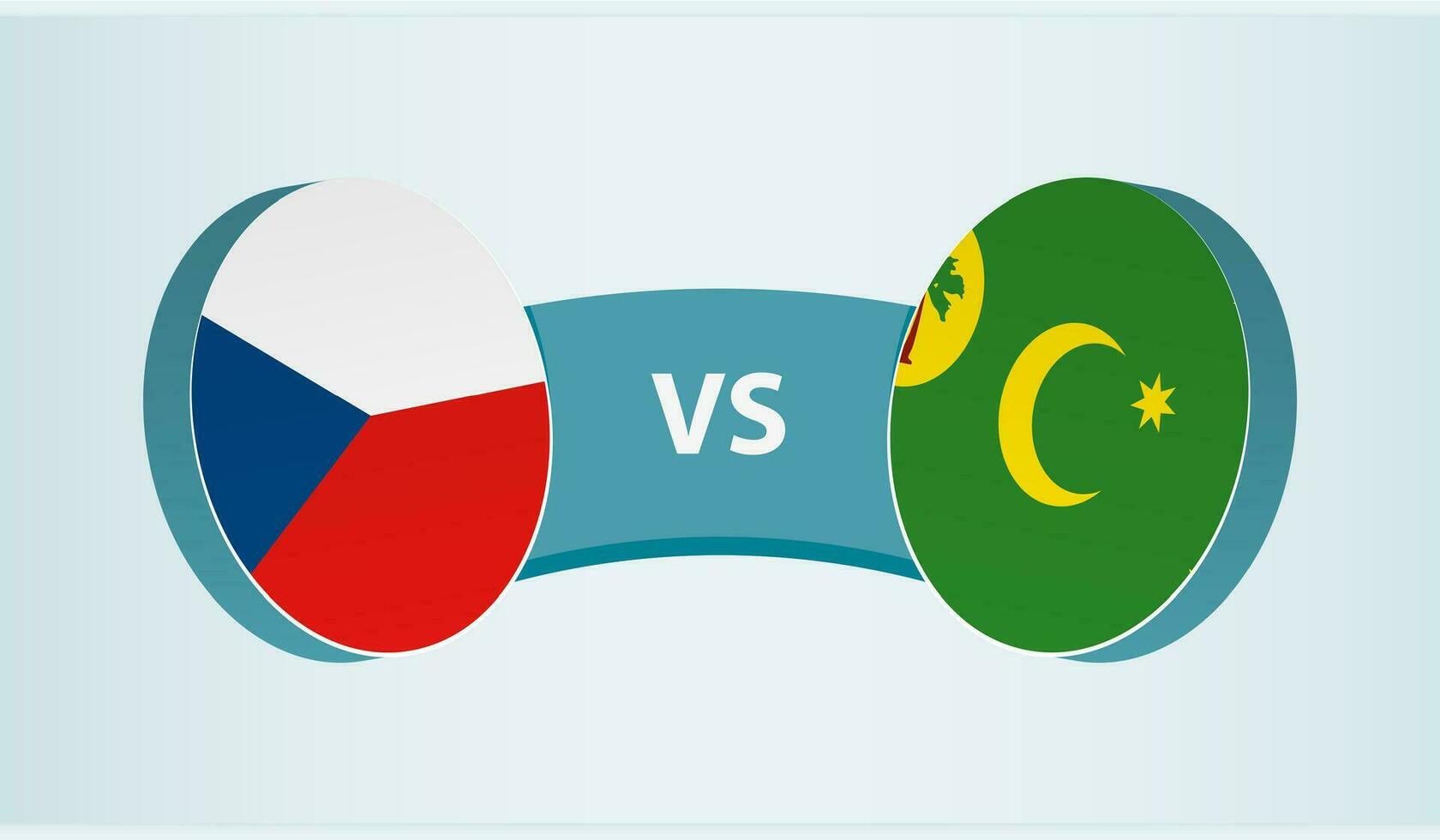 Tsjechisch republiek versus cocos eilanden, team sport- wedstrijd concept. vector