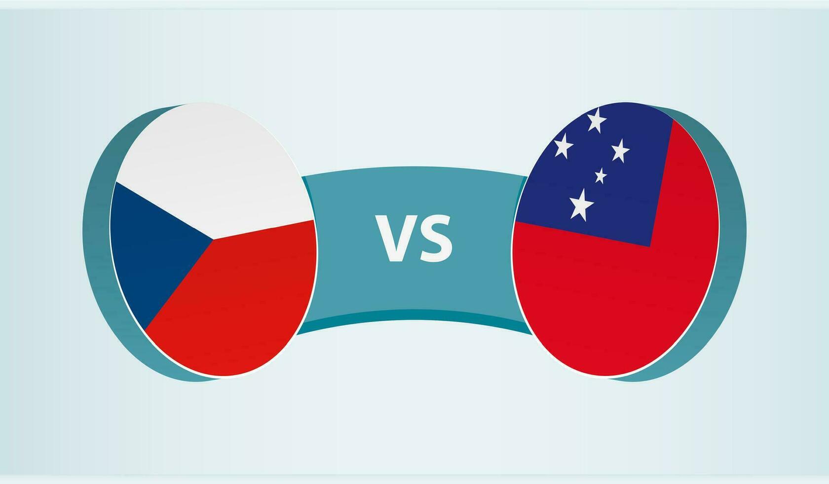 Tsjechisch republiek versus samoa, team sport- wedstrijd concept. vector