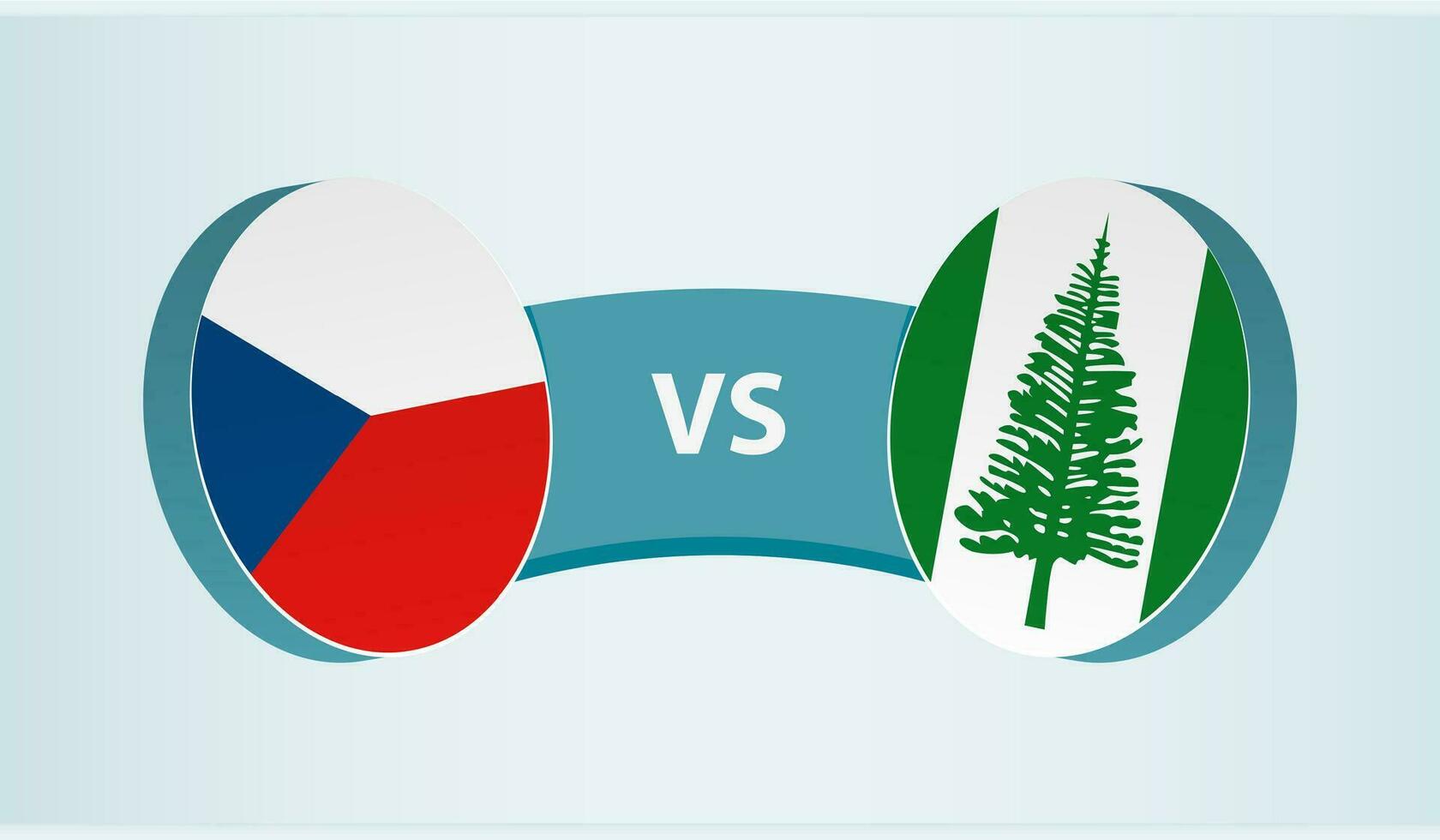 Tsjechisch republiek versus norfolk eiland, team sport- wedstrijd concept. vector