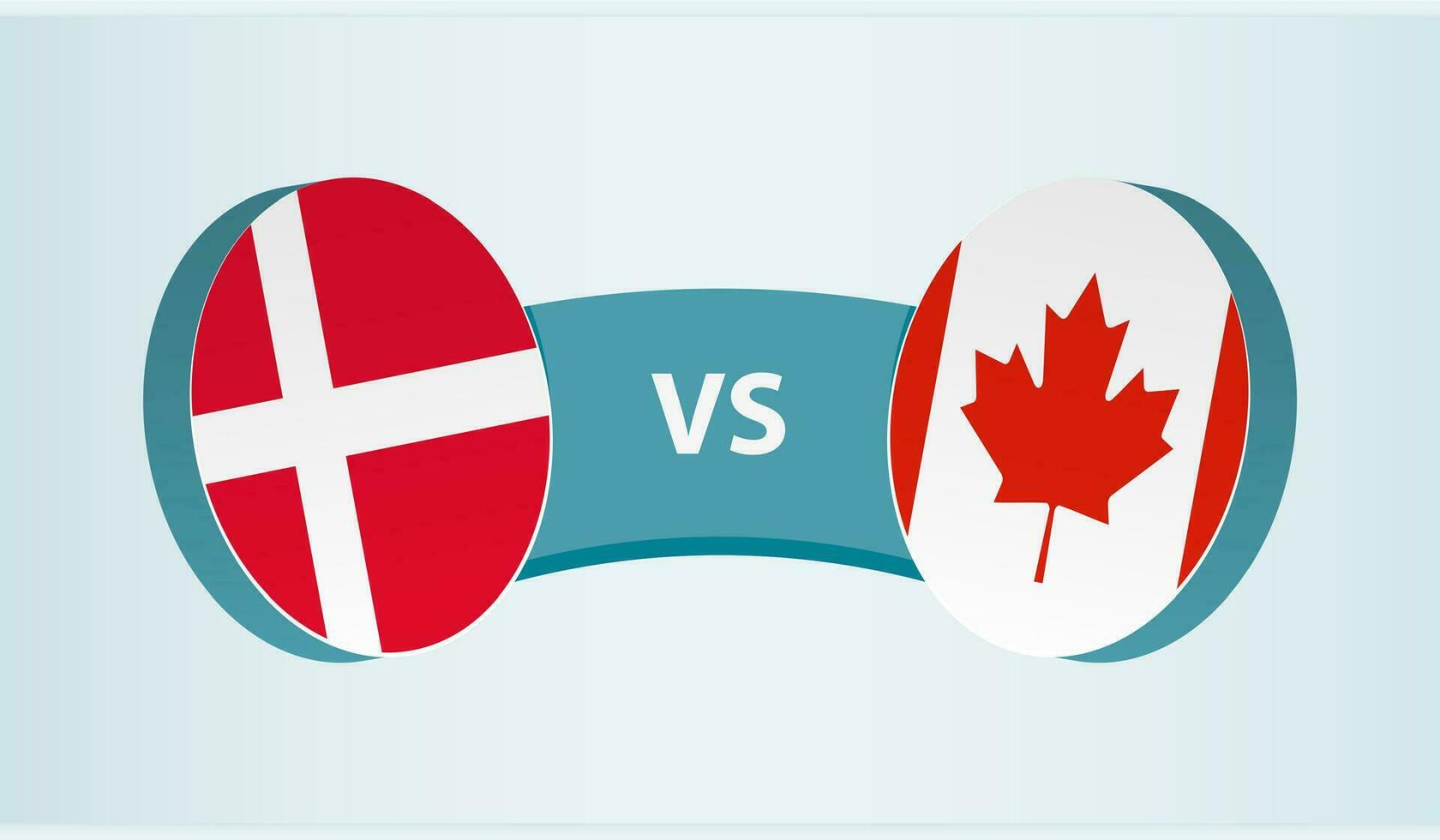 Denemarken versus Canada, team sport- wedstrijd concept. vector