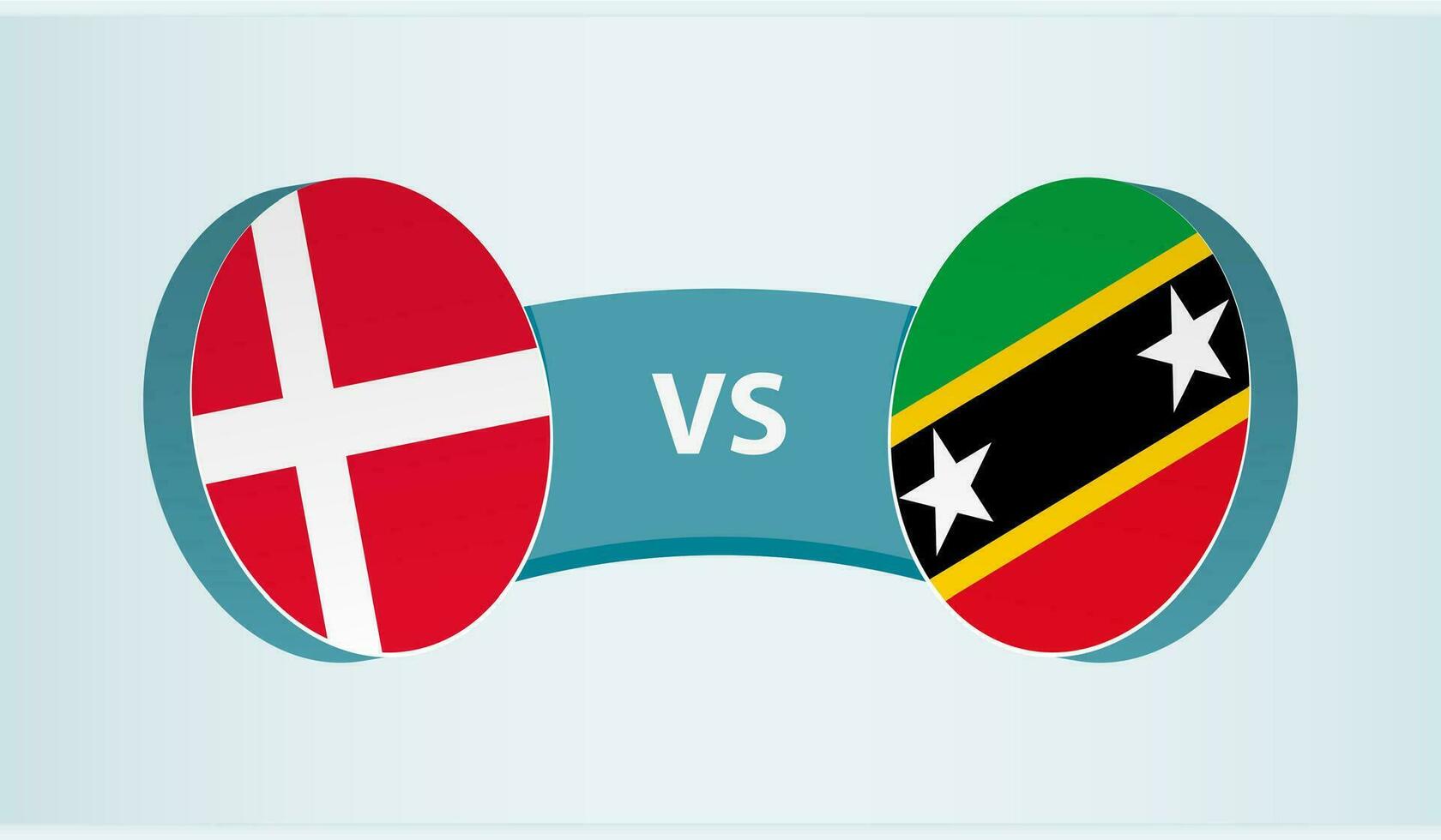 Denemarken versus heilige kitts en navi, team sport- wedstrijd concept. vector