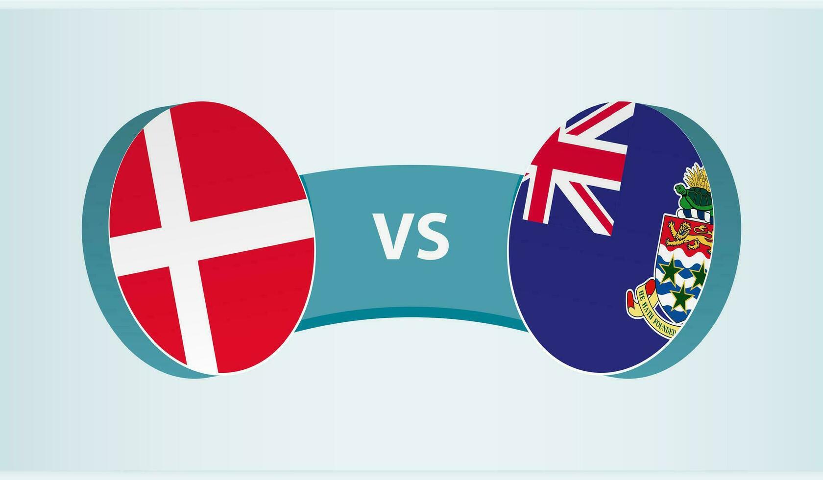 Denemarken versus kaaiman eilanden, team sport- wedstrijd concept. vector