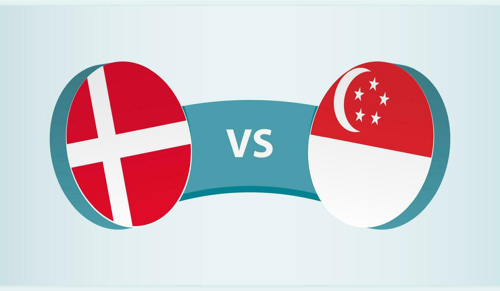Denemarken versus Singapore, team sport- wedstrijd concept. vector