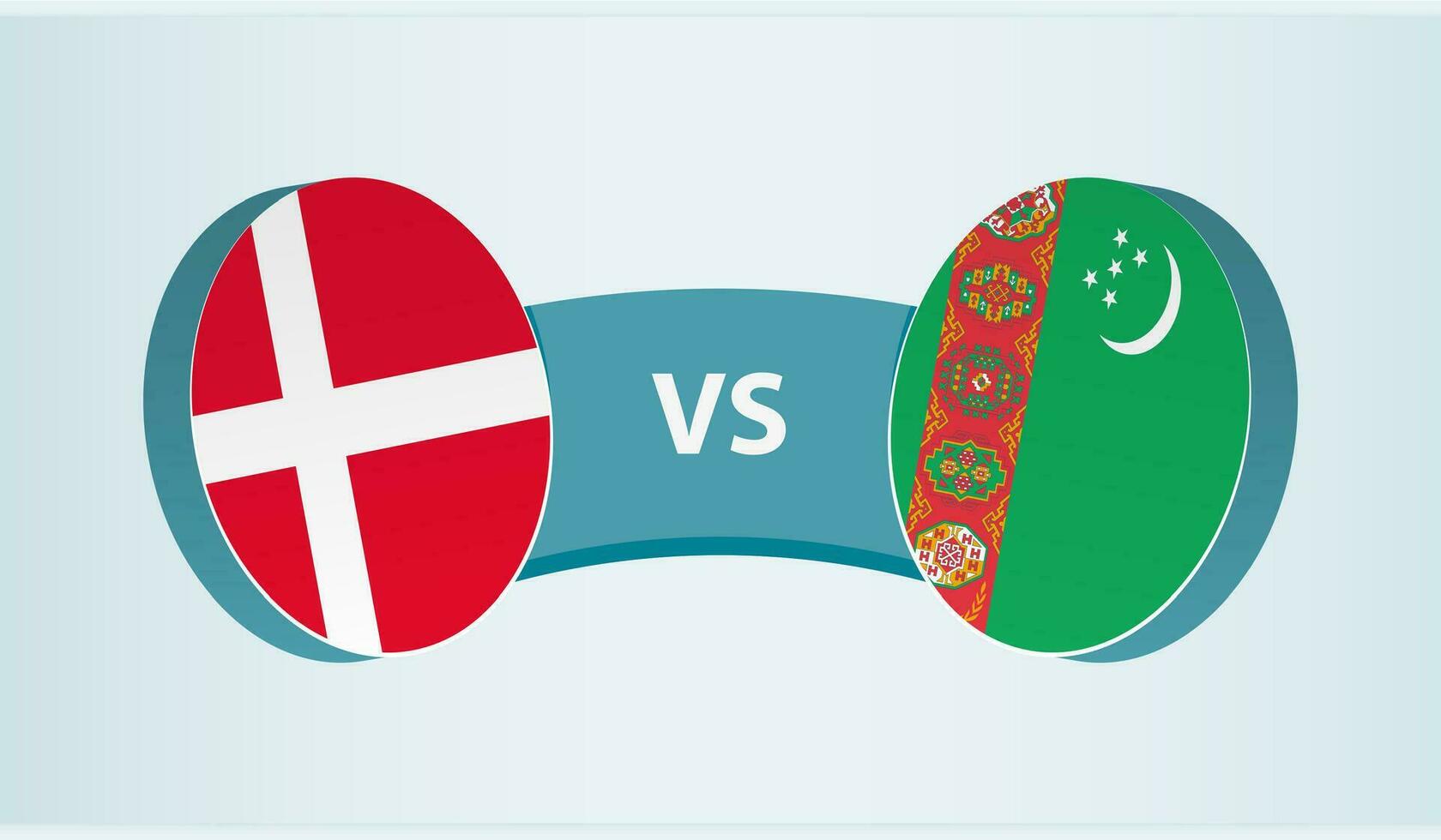 Denemarken versus turkmenistan, team sport- wedstrijd concept. vector