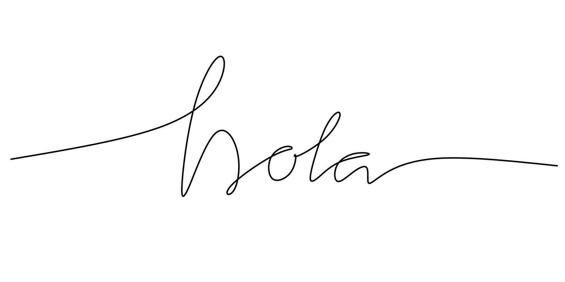 een doorlopend lijn tekening typografie lijn kunst van Hallo woord schrijven vector