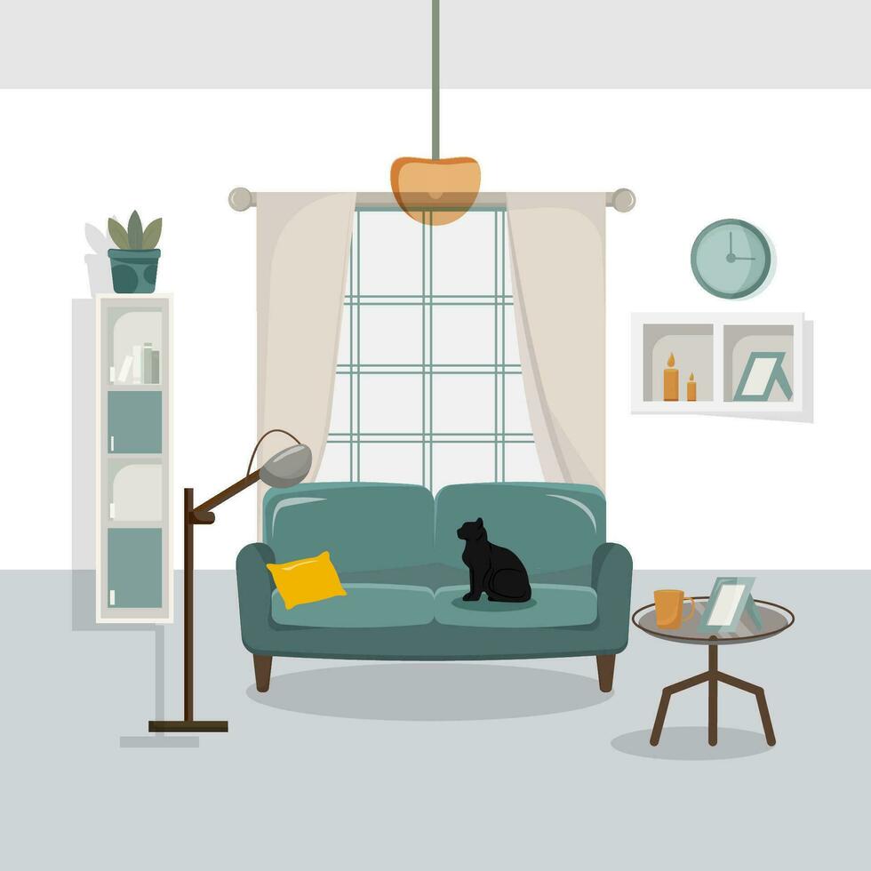 modern stijl leven kamer. vector