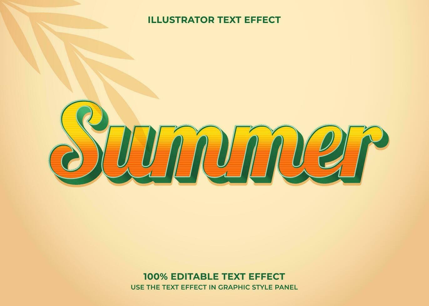 bewerkbare zomer 3d vector tekst effect