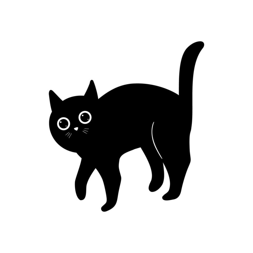 zwarte kat illustratie vector