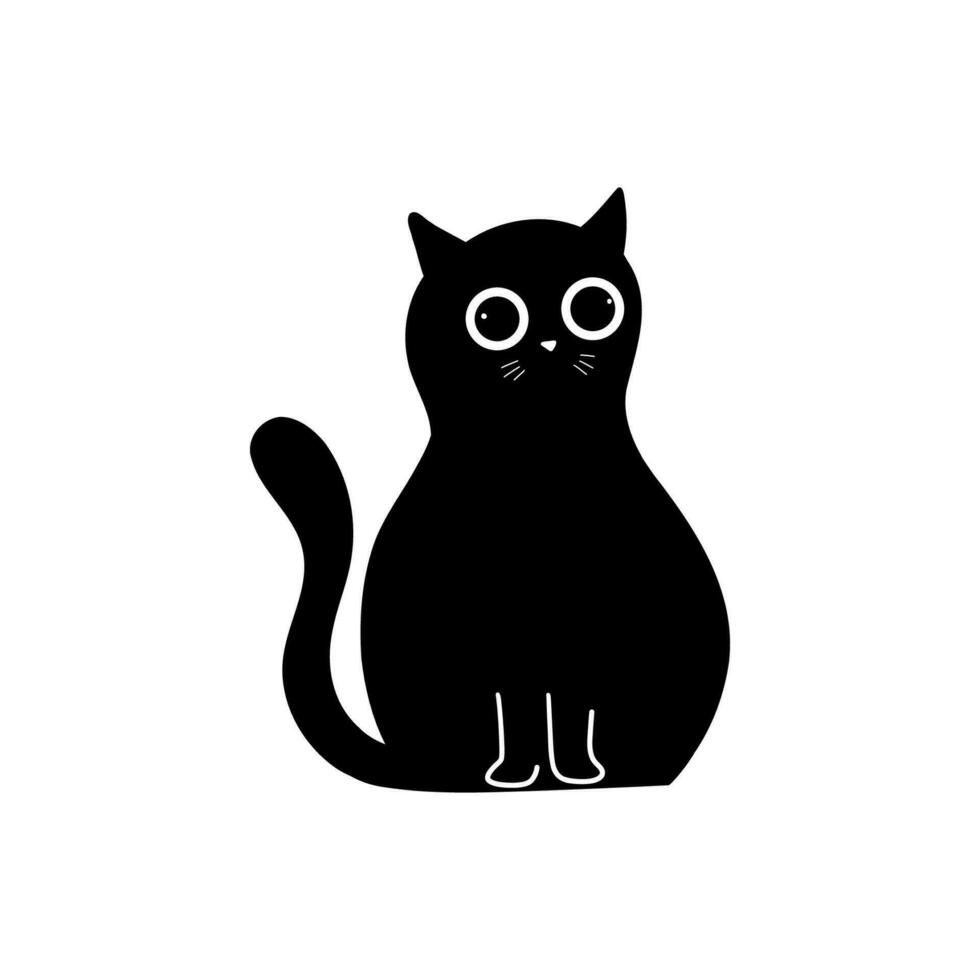 zwarte kat illustratie vector