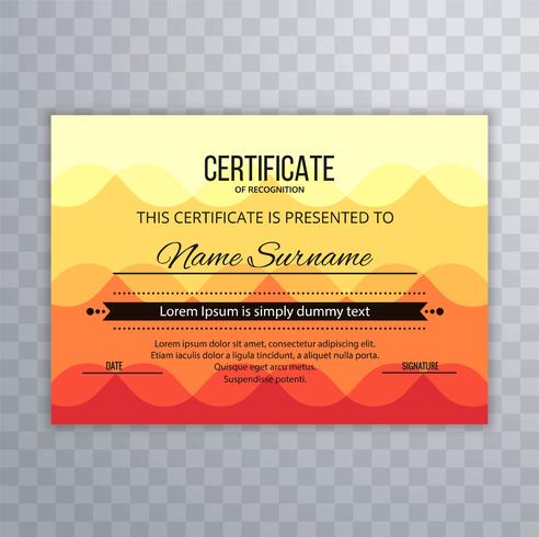 Moderne elegante kleurrijke certificaatsjabloon vector