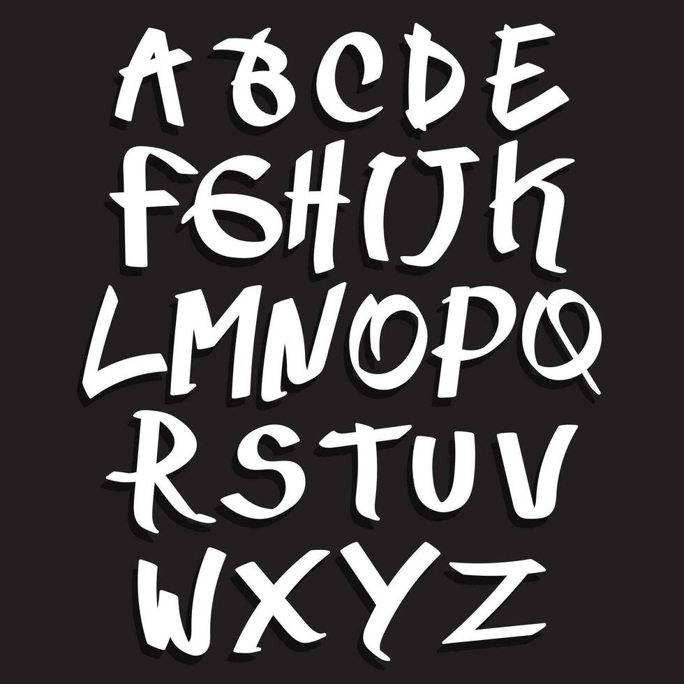 hand- getrokken reeks van alfabet brieven vector