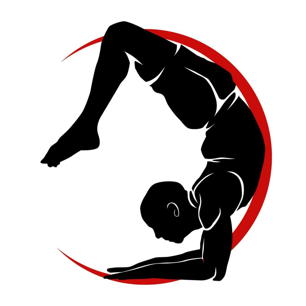yoga beweging silhouet. vector illustratie