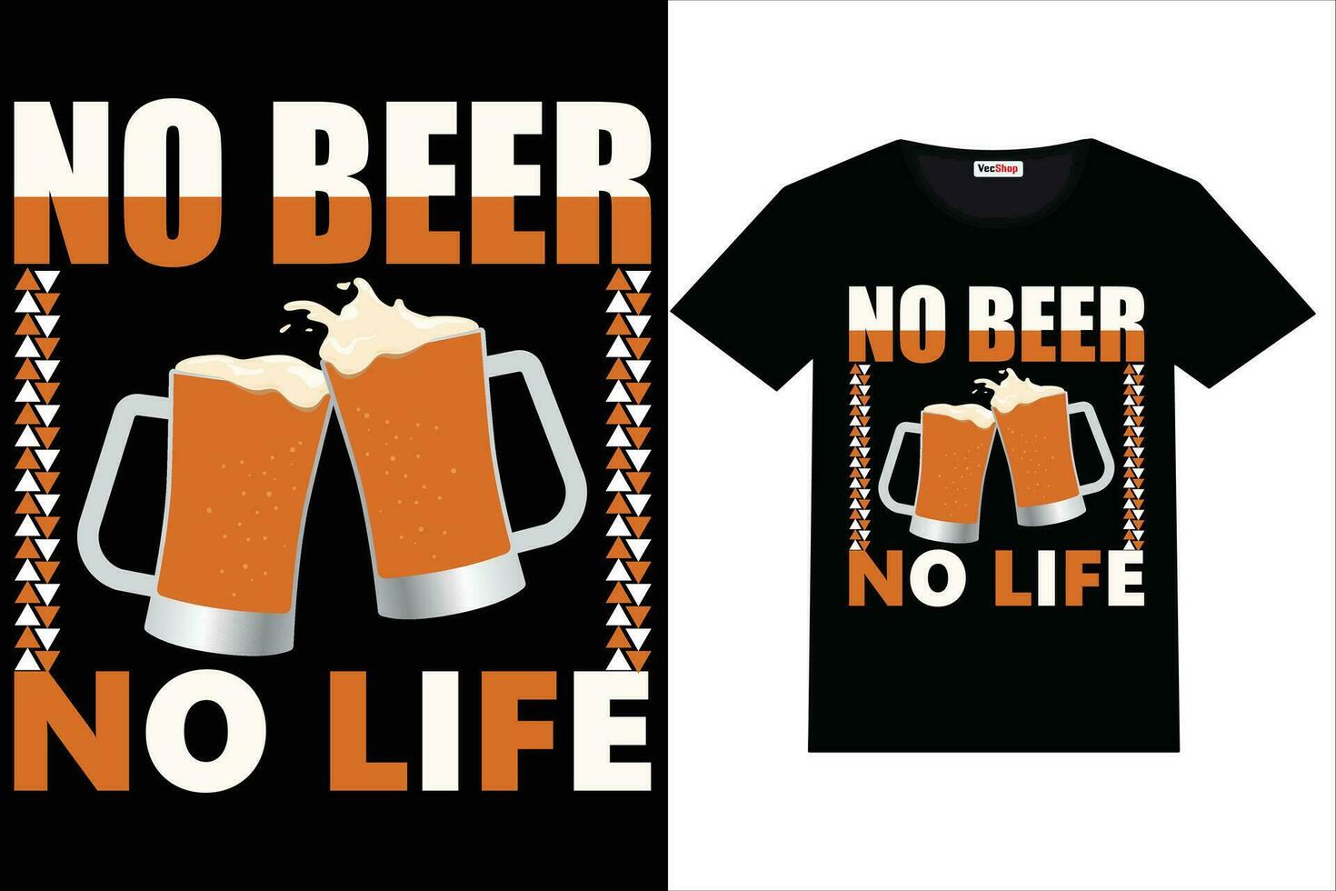 bier t-shirt ontwerp Nee bier Nee leven vector