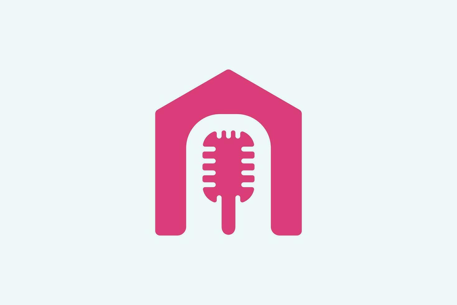 podcast huis logo vector illustratie