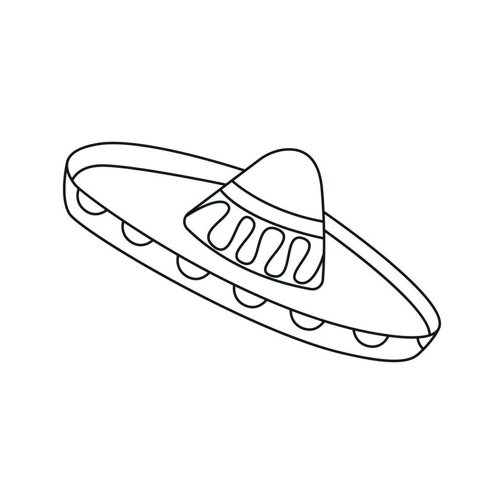 vector illustratie van sambrero in tekening stijl.
