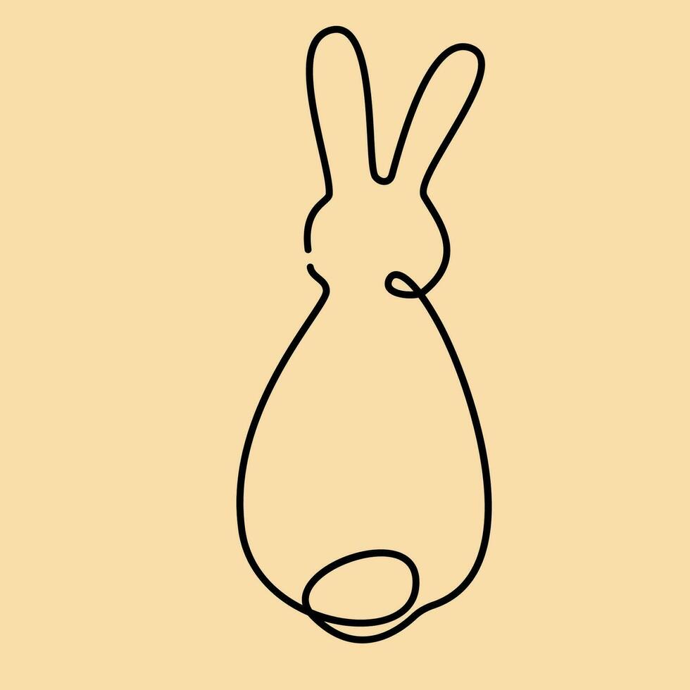 konijn een lijn kunst, konijn doorlopend contour. dier, symbool van 2023 door Chinese horoscoop. gemakkelijk minimalistische ontwerp. vector illustratie nieuw jaar.
