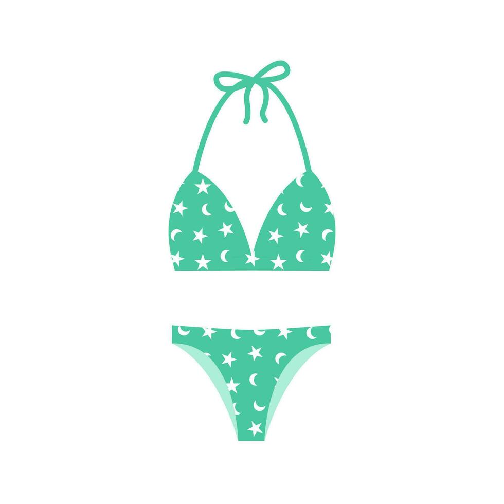 lingerie en zwemkleding vector stickers. vrouw strand seizoen mode kleren, zwempak, ondergoed tops en bodems. vector vlak illustratie geïsoleerd. zomer gevoel spandoek. groente.