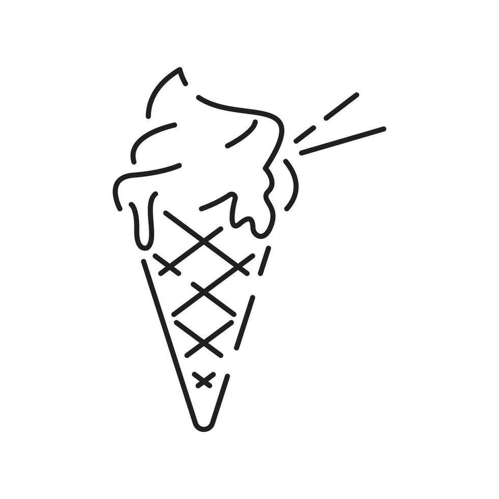 ijs room lijn icoon, zomer zo net zo parfait, vector bevroren yoghurt, ijs room ijscoupe, vanille, chocola.