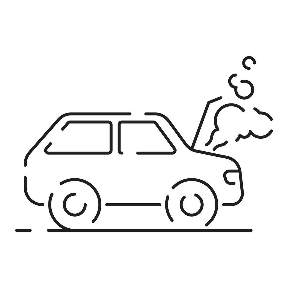 auto onderhoud dun lijn icoon, auto reparatie winkel automotive symbool reparatie garage en onderhoud grafisch symbool en teken vector illustratie.