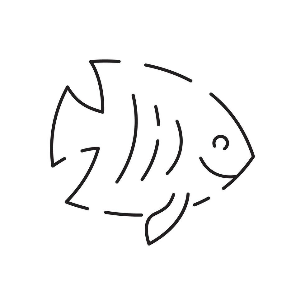 zee voedsel lijn icoon. vis vlees restaurant. wit vlees geschikt voor web, infographics en apps. geïsoleerd Aan wit achtergrond. vector