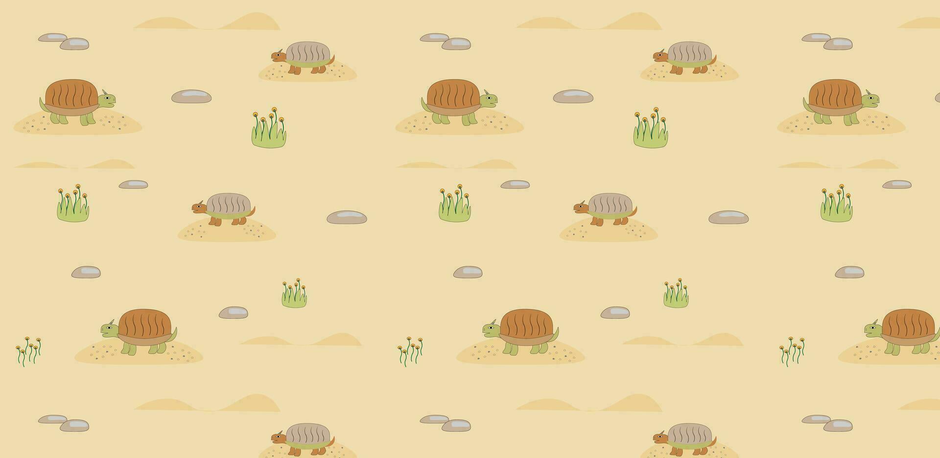 schildpadden in de woestijn kinderachtig naadloos patroon. eps10 vector