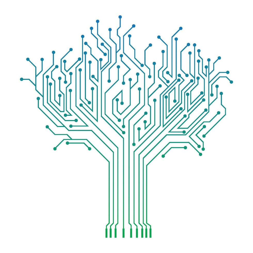 stroomkring technologie boom vector icoon