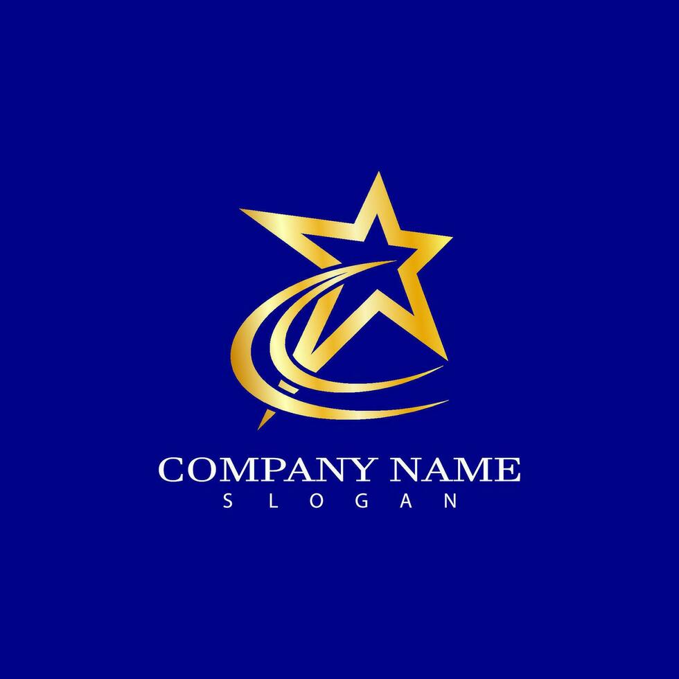 goud ster logo ontwerp sjabloon, elegant ster logo ontwerp vector