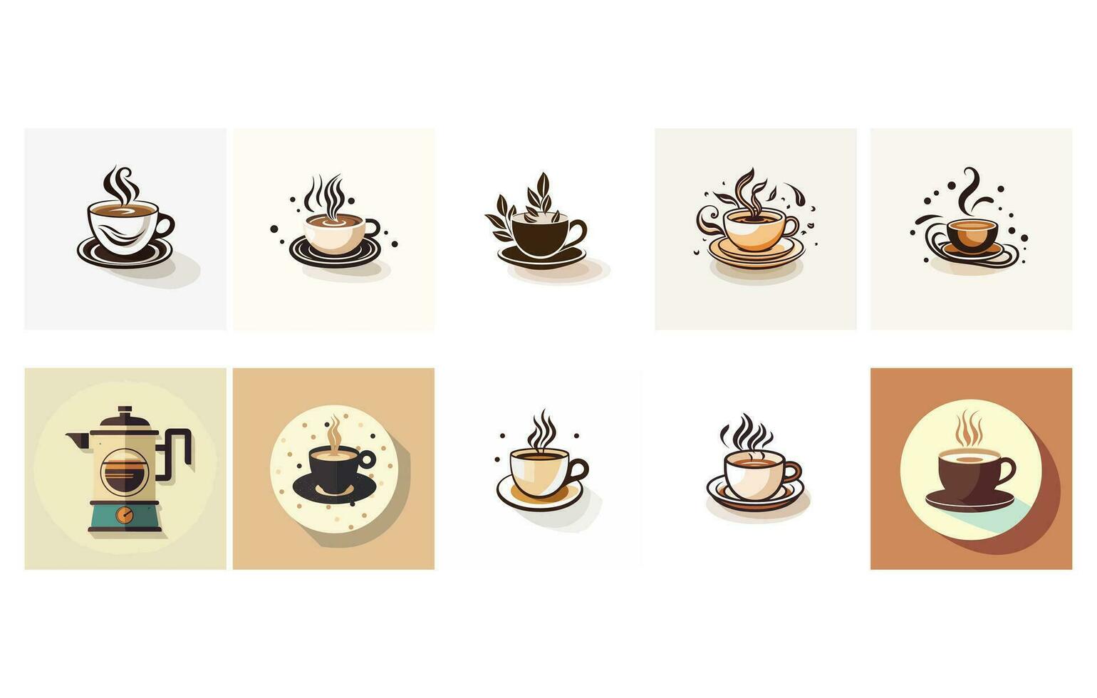 koffie kop vector logo ontwerp, premie koffie winkel logo. cafe mok pictogram, koffie illustratie icoon