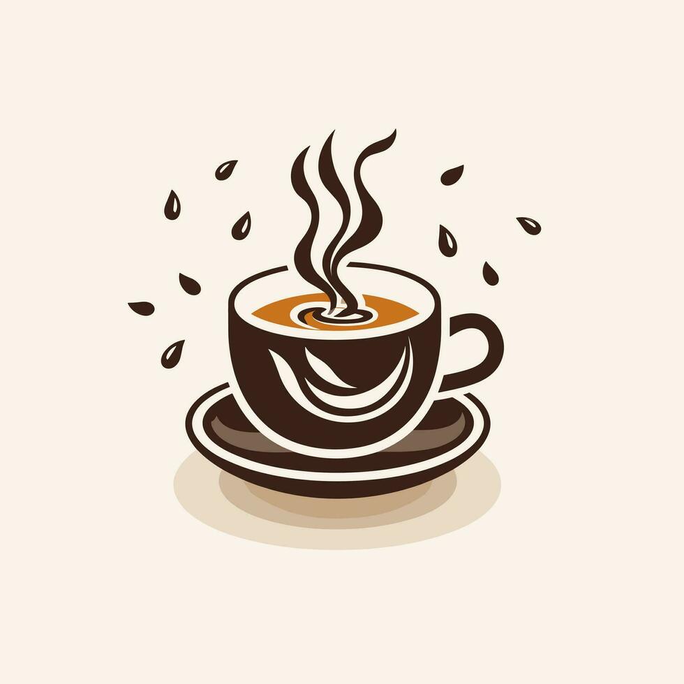 koffie kop vector logo ontwerp, premie koffie winkel logo. cafe mok icoon, koffie illustratie icoon