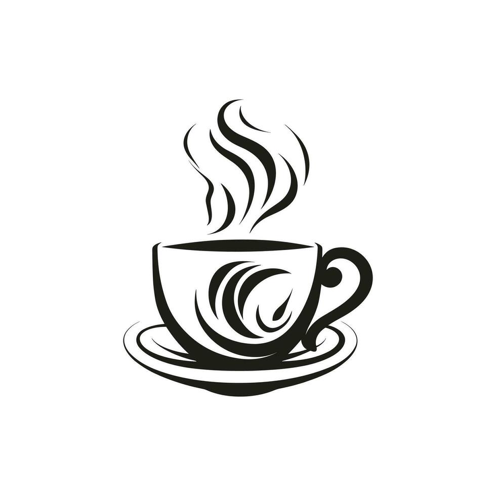 koffie kop vector logo ontwerp, premie koffie winkel logo. cafe mok icoon, koffie illustratie icoon