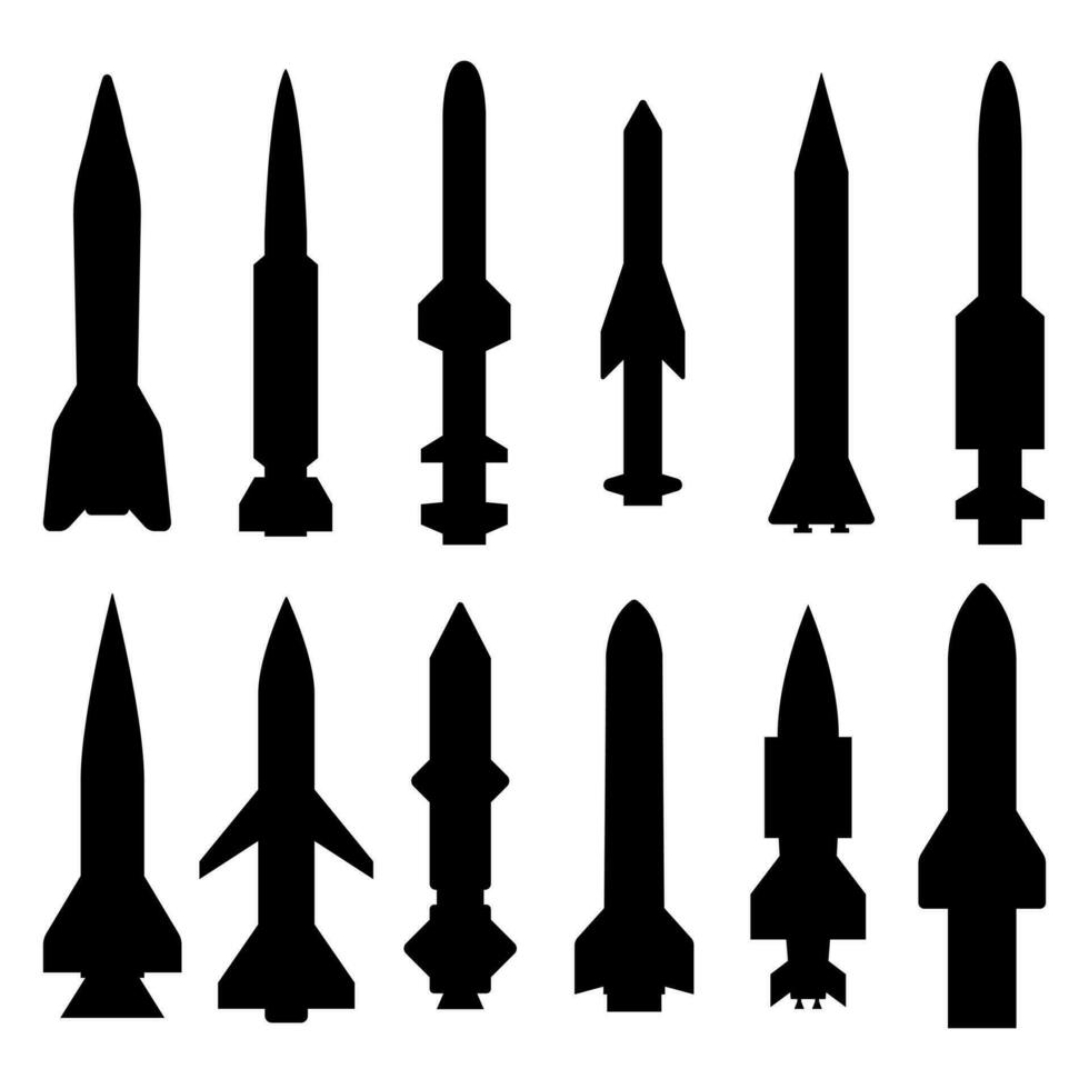 zwart vector raketten reeks