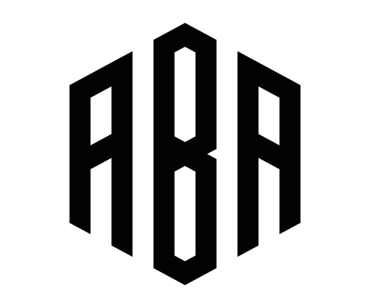 veelhoek ABA brief logo ontwerp vector sjabloon