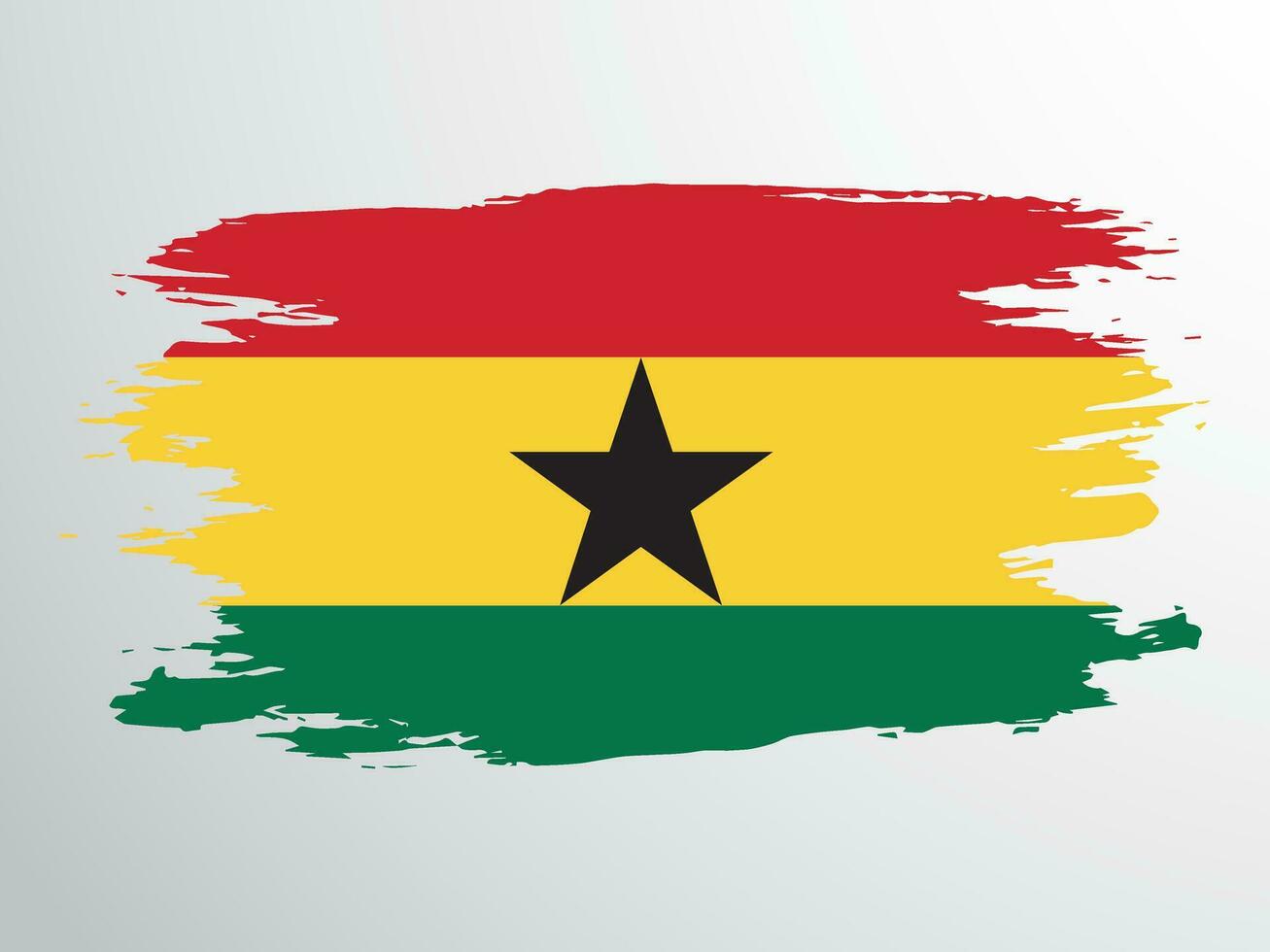 borstel geschilderd vlag van Ghana vector