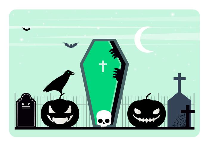 Vector Halloween-elementen en accessoires