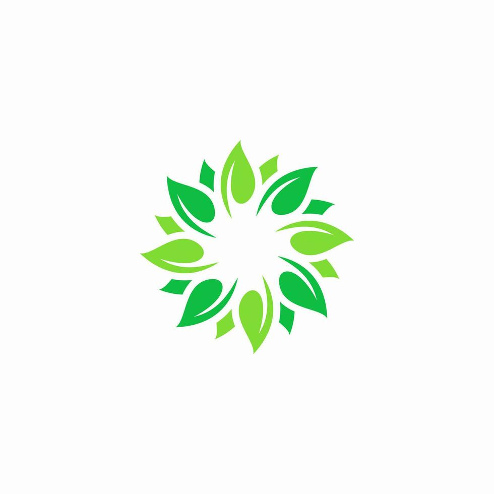 cirkel blad logo ontwerp vector